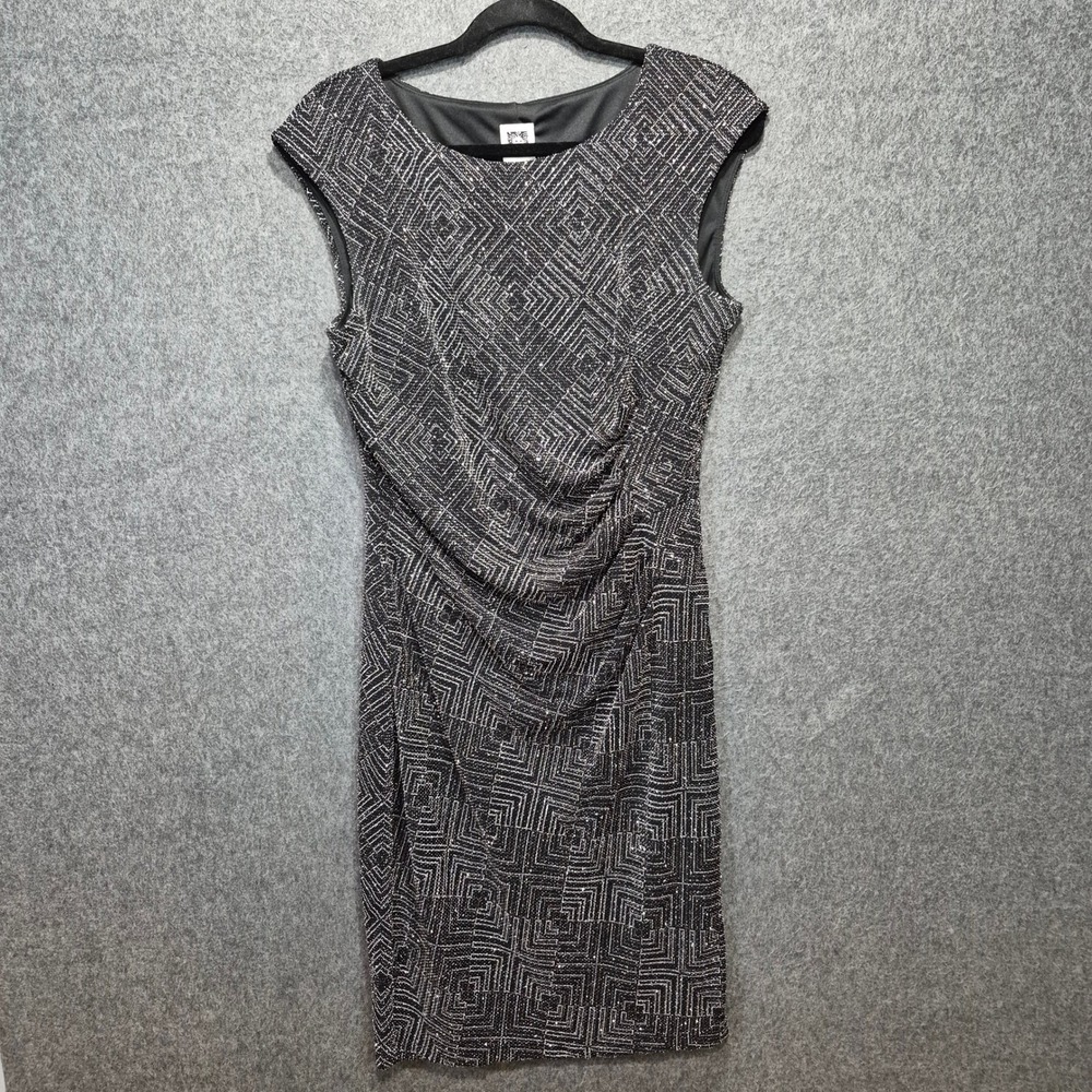 Anne Klein Dress Sz 10 Metallic Ruched Party Event Formal Cocktail Glitter Glam
